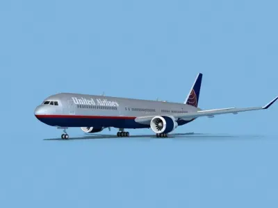 Boeing 767-400 United Airlines 2 3D model