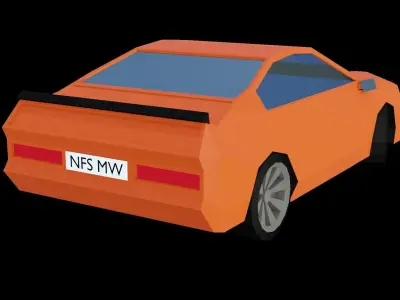 Low-Poly Car orange Free low-poly 3D model