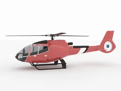 Helicopter H 130 Animated Low-poly 3D model
