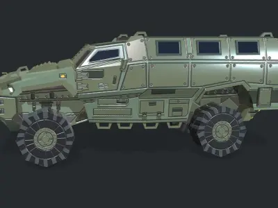 MRAP Armored Vehicle Low-poly 3D model
