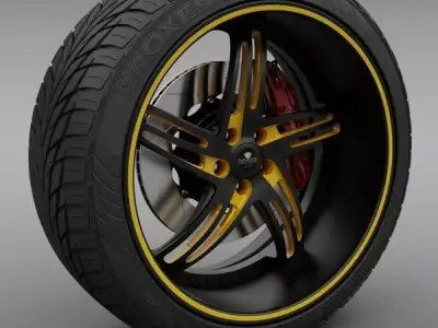 Savini Forged SV-20S Wheel and Tire 3D model