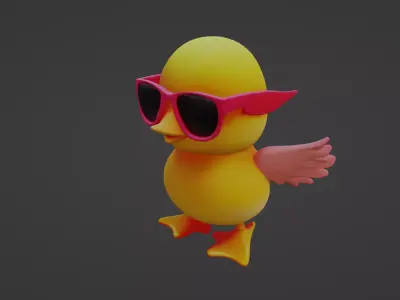 Cool Chick with Sunglasses - 3D Character Model 3D model