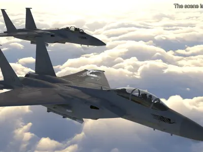 F-15 Silent Eagle in Flight Battle Position 3D model purchase
