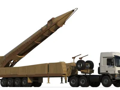Iranian ballistic missile Shahab-3 3D model