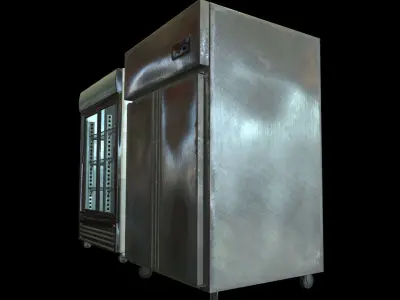 Commercial Fridge Freezer set Low-poly 3D model
