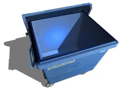 Garbage container with ragdoll settings Free low-poly 3D model