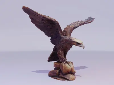 Eagle statuette high-poly 3D model