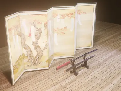 Blue blade Katana 3D model