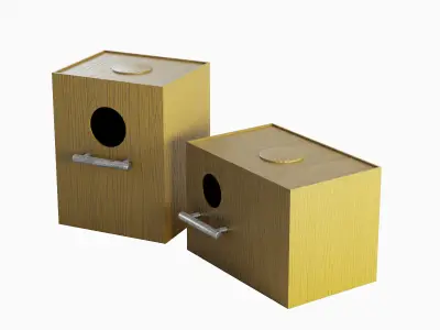 Colored Birdhouse 02 Low-poly 3D model