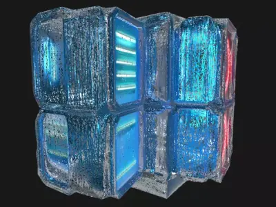 Cyberpunk Industrial Wall Light Low-poly 3D model
