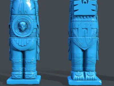 Statue Aztec  Atlante Tula 3D print model