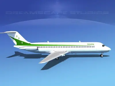 Douglas DC-9-30 Ozark Airlines 3D model