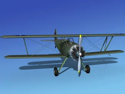Stearman PT-17 Kaydet V12 3D model