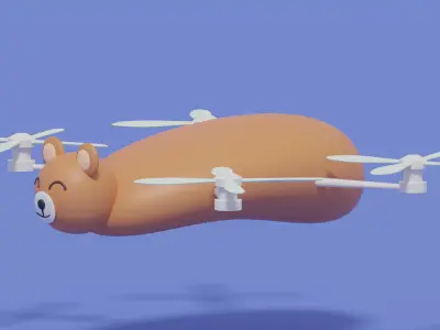 Cartoon Bear Animal Drone 3D model