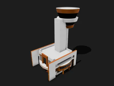 Don Muang International Airport DMK ATC tower 3D print model