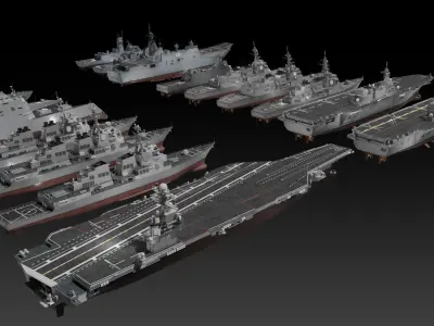 Modern warship Asia Pacific navy 3D Model Collection
