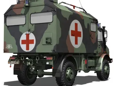 Mercedes Benz Unimog U1300L - Ambulance 3D model