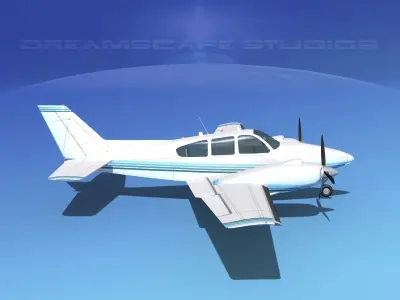 Beechcraft B55 Baron V15 3D model