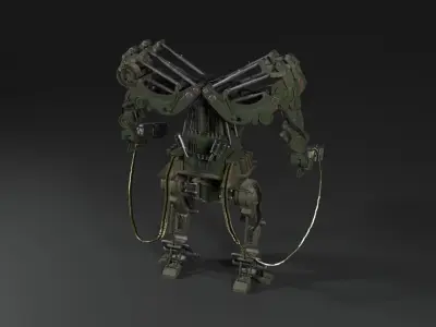 Robot Sci-Fi Machine APU Matrix Low-poly 3D model