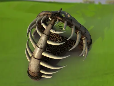 Ethnic idol from the bones of the gate PBR low-poly game ready Low-poly 3D model