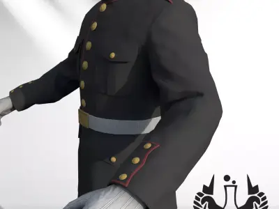 United States Marine Corps Dress Blues Uniform USMC Low-poly 3D model