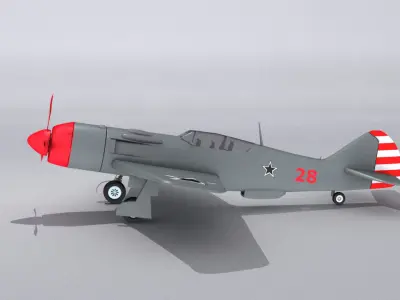 Lavochkin La-9 Low-poly 3D model
