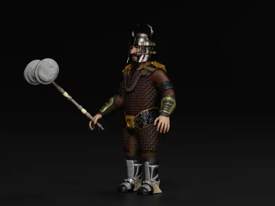 Dwarf Low-poly 3D model