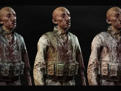 Zombie - Army Soldier UE4 UE5 Low-poly 3D model