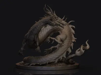 Asian Dragon Sculpt 3D model