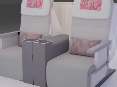 Business Class Airplane Seats - Air Astana  3D model