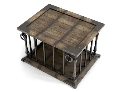 Ancient Wooden Cage Low-poly 3D model