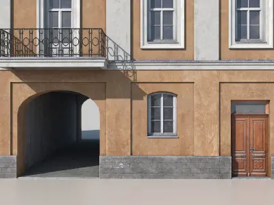 Classic building facade 02 Low-poly 3D model