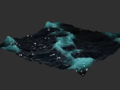 Ocean - made in Blender Low-poly 3D model