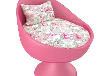chair with floral pattern Free 3D model