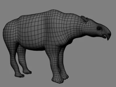 indricotherium metal animal 3D model