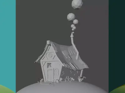 3D Lowpoly Medihouse Low-poly 3D model