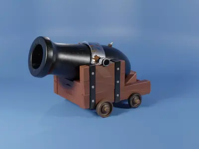 Cannon Free low-poly 3D model
