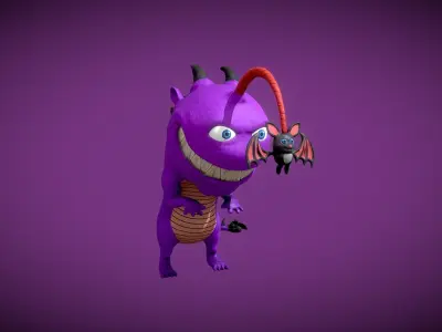 Strangler Dragon Monster Low-poly 3D model