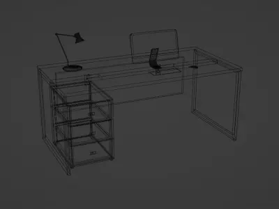 Low Poly office table Free low-poly 3D model
