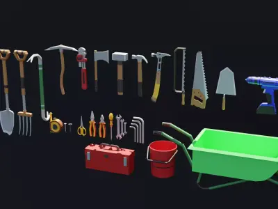 tools Low-poly 3D model