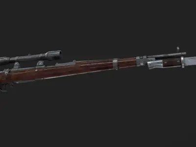 Karabiner 98k Low-poly 3D model