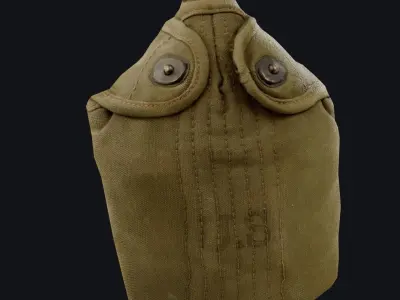 World War 2 US Water Jug Low-poly 3D model