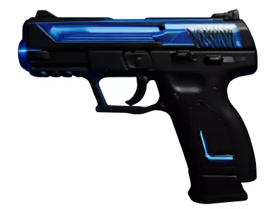 Tactical SciFi Pistol with Flashlight 3D model