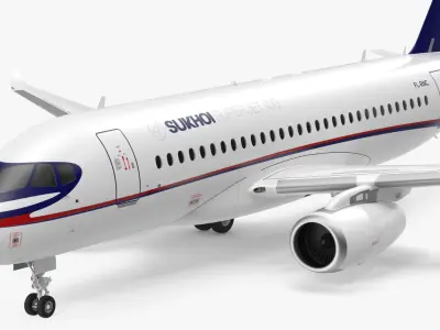 Sukhoi Superjet 100 with Saberlets 3D model
