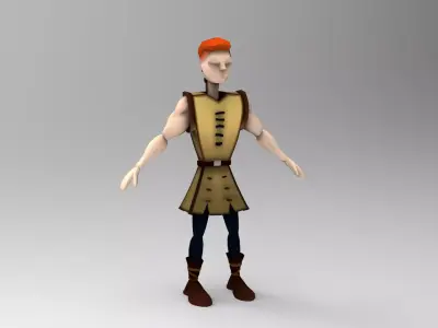 The Lad - Young Enthusiastic Warrior Lowpoly Model Free low-poly 3D model