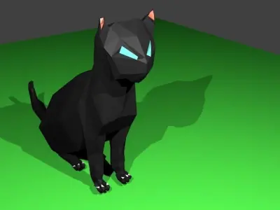 LowPoly Cat Low-poly 3D model