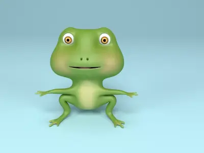 Frog cartoon 3D model
