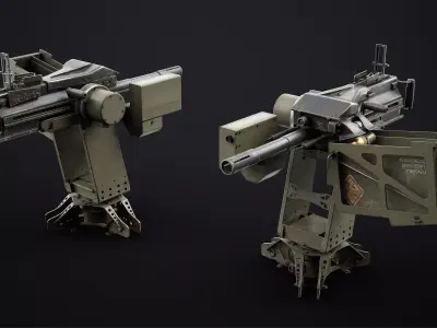 Burya Grenade Launcher Turret for Mk 19 Low-poly 3D model