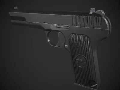 TT-33 Tokarev Pistol Low-poly 3D model