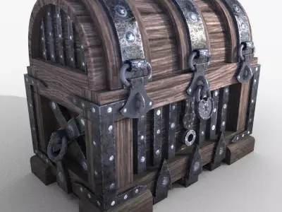 chest and safe Free low-poly 3D model